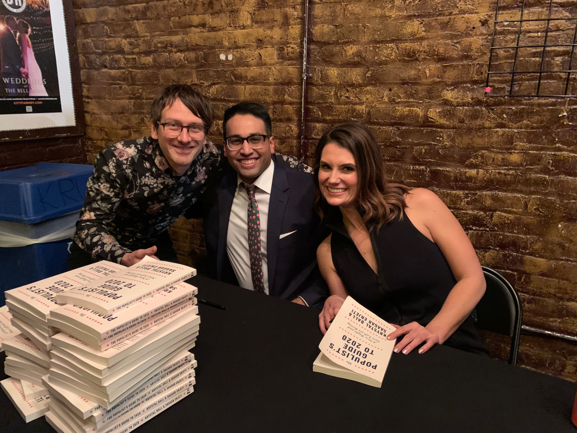 Disco Brian Davis with Saagar Enjeti and Krystal Ball at their book signing at The Bell House in Brooklyn
