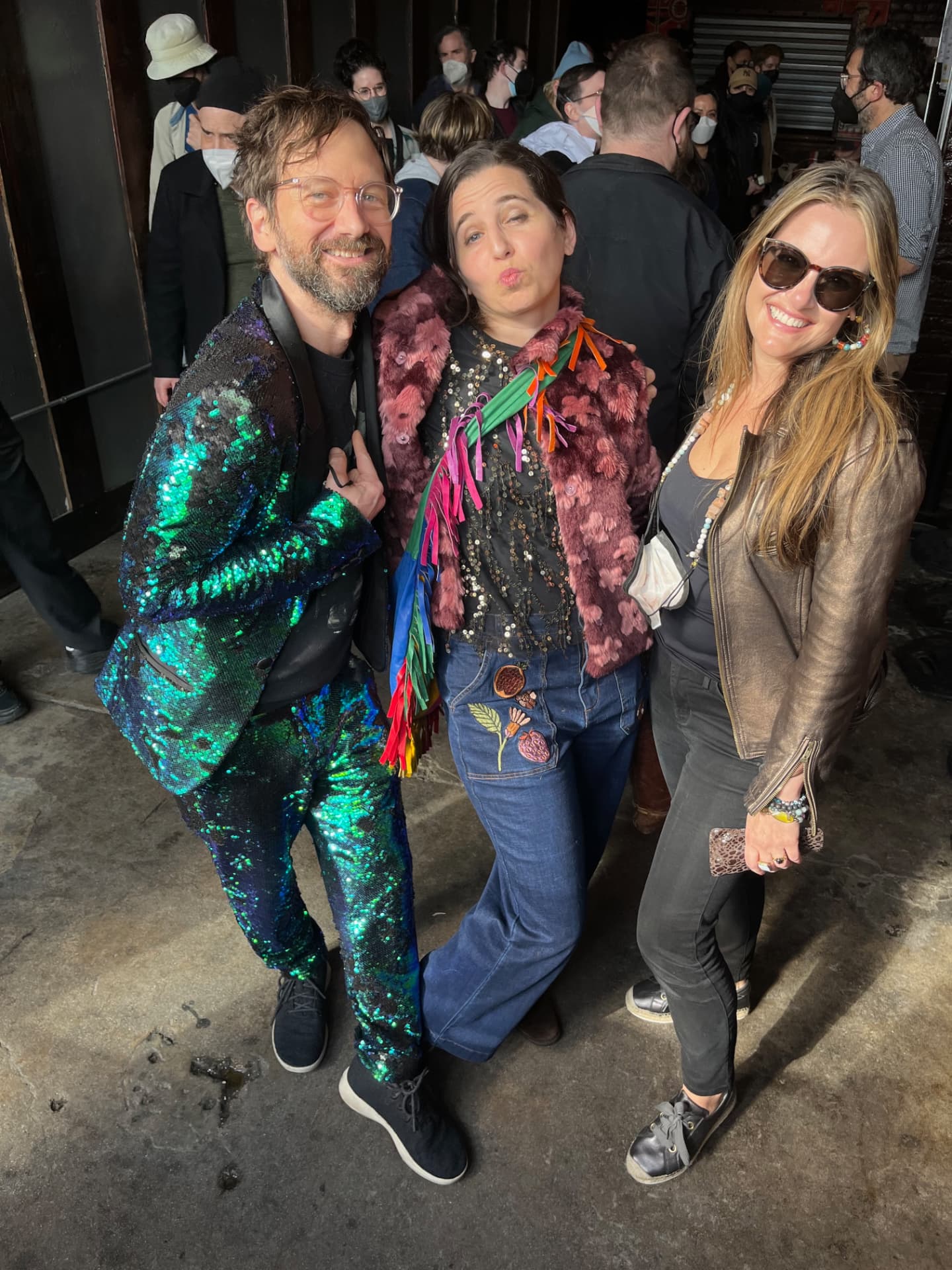 Disco Brian Davis with Nomiki Konst and Lindsay Kovnat at the Bell House in Brooklyn for the Majority Report's 10 year anniversary