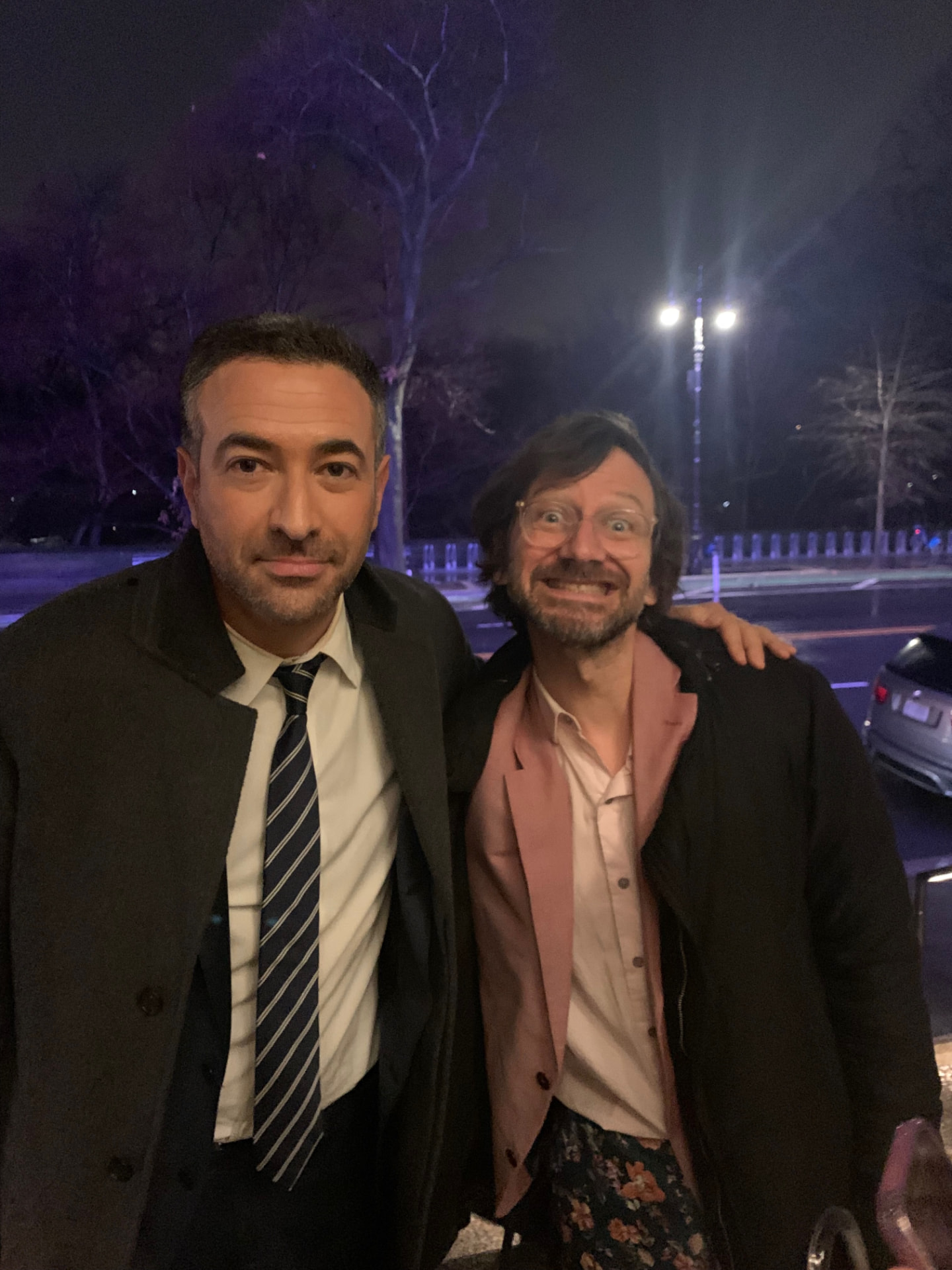 Disco Brian Davis with MSNBC's Ari Melber outside the New-York Historical Society