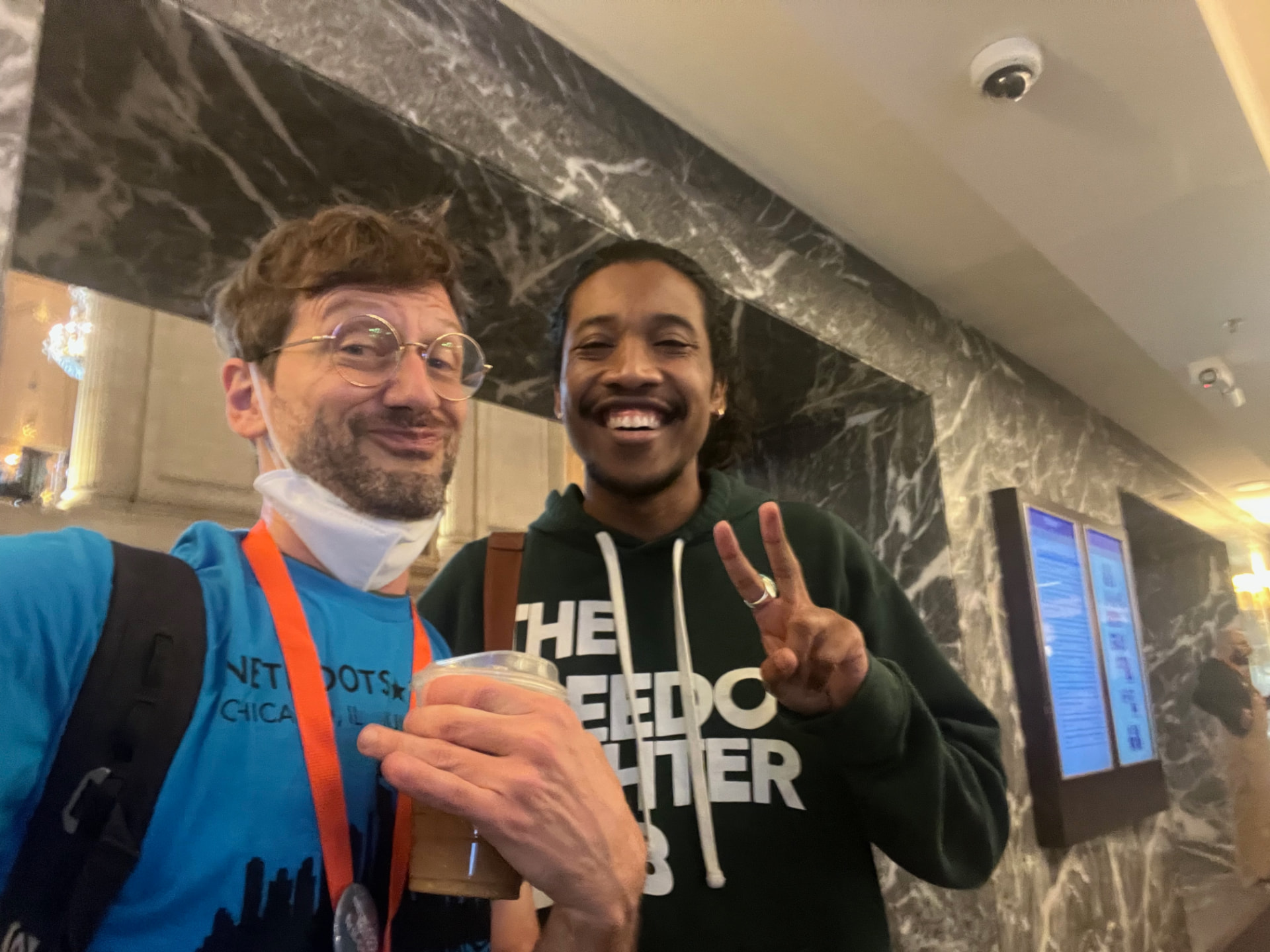 Disco Brian Davis with Tennessee State Rep. Justin Jones at Netroots Nation in Chicago